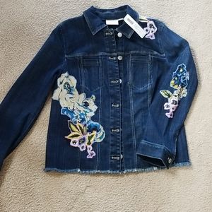 Chicos Size 1 Denim Jacket with spandex
